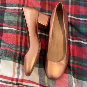 Madewell rose gold heels 8